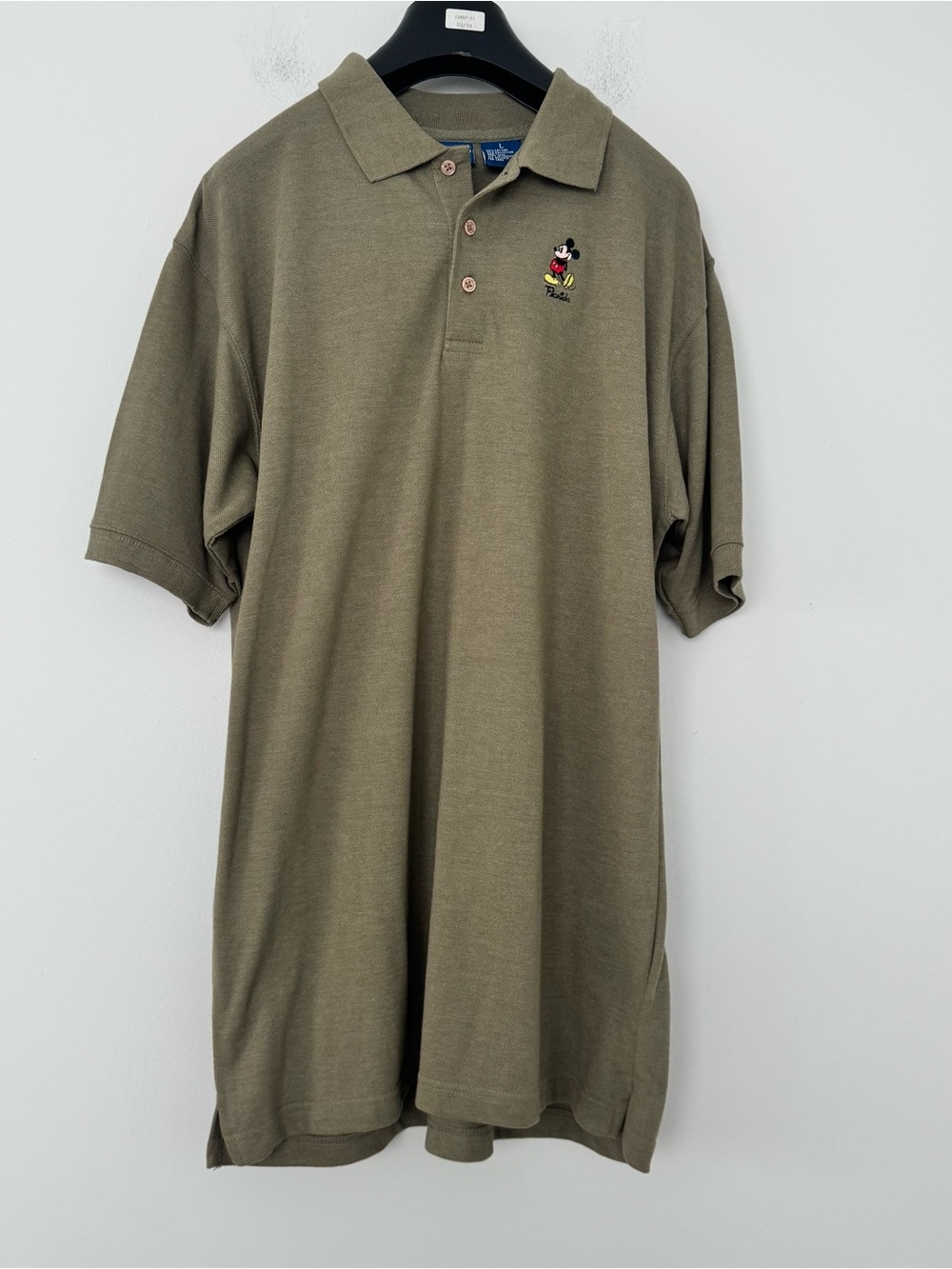 Vintage Walt Disney World Florida Mickey Mouse Grey Polo Shirt L Large Park Golf